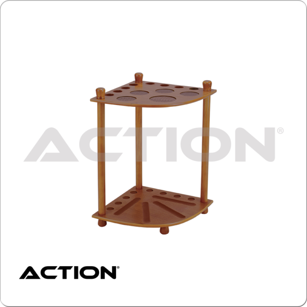 Standard 8 Cue Corner Floor Rack - Honey